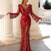 2021 wine red European and American dress host evening dress dress