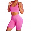 2021 European and American seamless yoga clothes women's sports fitness clothes long sleeve quick drying running high waist hip lifting pants 