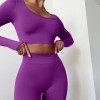 Winter long sleeved long pants Yoga suit European and American sports fitness suit tight seamless Yoga suit female 