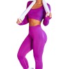 Winter long sleeved long pants Yoga suit European and American sports fitness suit tight seamless Yoga suit female 
