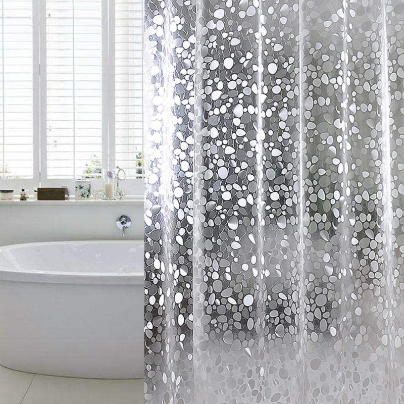 Bathroom curtain 3D shower curtain PVC waterproof shower curtain pebble curtain bathroom door curtain