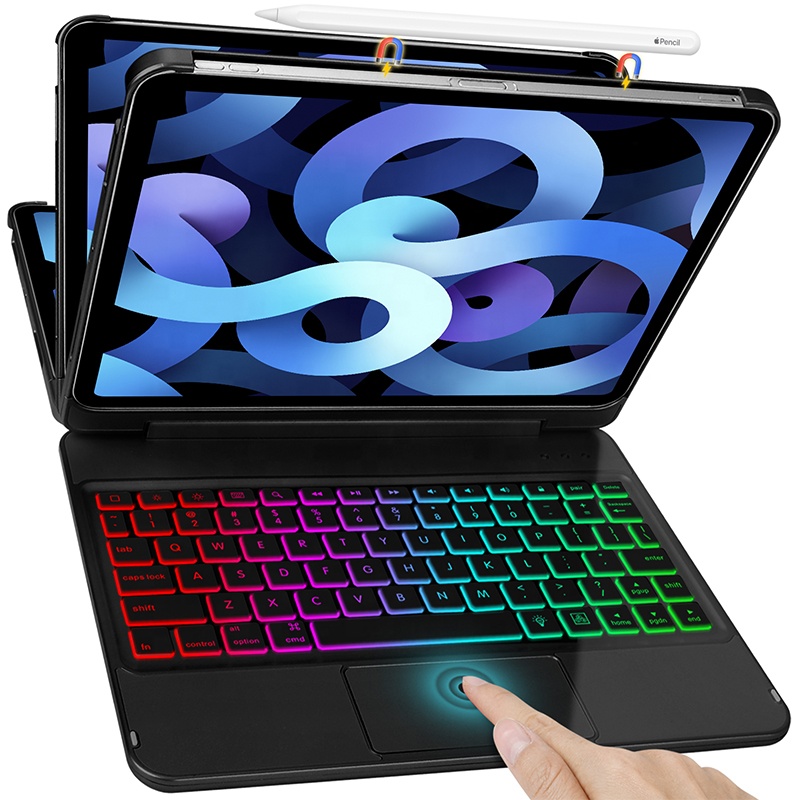 2021 Trending 180 Degree Rotating Slim Tablet Cover for iPad Pro Accessories 11Inch Pencil Holder Wireless BT Keyboard Case