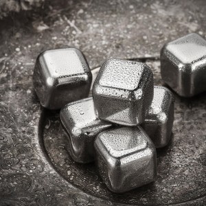 Customized Color Stainless Steel Copper Whiskey Rocks Whiskey Stones Stainless Steel Chilling Ice Cube Stainless Steel Ice Cube