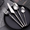 Mirror Polish Thick Handle 304 Wedding Stainless Steel Cutlery set Metal Silverware Cutlery Set
