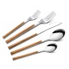 2021 New Imitate Wood Flatware Marbling Spoon Knife Fork Set Stainless Steel Cutlery