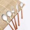 2021 New Imitate Wood Flatware Marbling Spoon Knife Fork Set Stainless Steel Cutlery