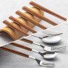 2021 New Imitate Wood Flatware Marbling Spoon Knife Fork Set Stainless Steel Cutlery