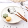 2021 New Imitate Wood Flatware Marbling Spoon Knife Fork Set Stainless Steel Cutlery
