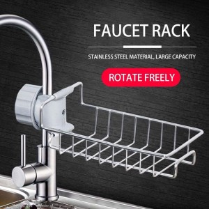 Storage Holders  Racks Punch-free Metal Storage Rack Stainless Steel 304 Sponge Faucet Storage Rack