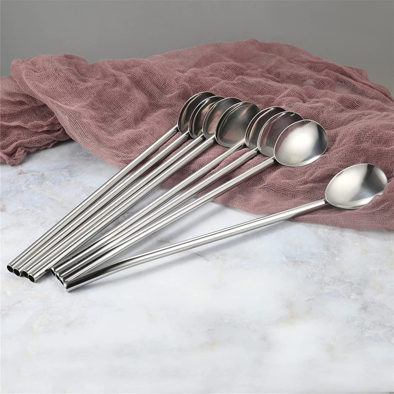 Eco-friendly Yerba Mate straw Bombilla Stainless Steel Drinking Straw Spoon