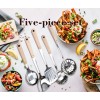 High Quality Kitchen Cooking Tool Wooden Handle Stainless Steel Kitchen Utensil Set